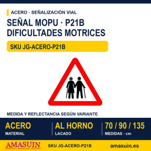 Señal Acero MOPU P21B Personas con dificultades motrices
