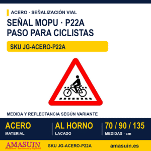 Señal Acero MOPU P22A Paso para Ciclistas