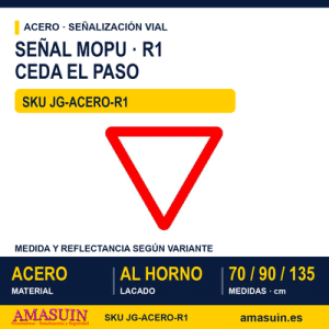 Señal Acero MOPU R1 Ceda el paso