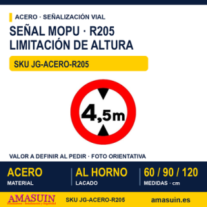 Señal Acero MOPU R205 Limitación de altura