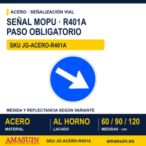 Señal Acero MOPU R401A Paso obligatorio