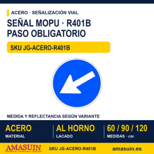 Señal Acero MOPU R401B Paso obligatorio
