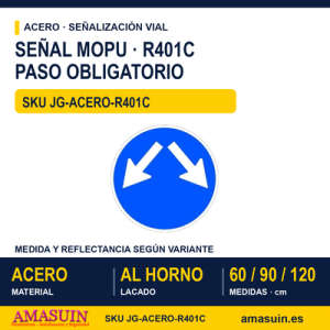 Señal Acero MOPU R401C Paso obligatorio