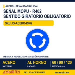 Señal Acero MOPU R402 Intersección de sentido giratorio obligatorio