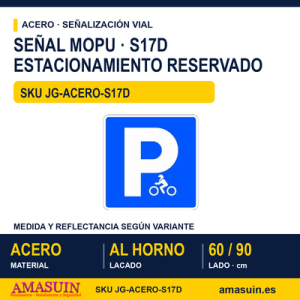 Señal Acero MOPU S17D Estacionamiento reservado para motocicletas