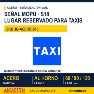 Señal Acero MOPU S18 Lugar reservado para taxis