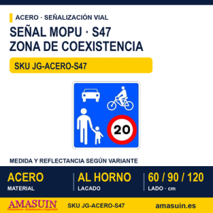 Señal Acero MOPU S47 Zona de coexistencia