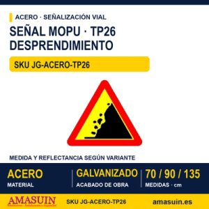 Señal Acero MOPU TP26 Desprendimiento