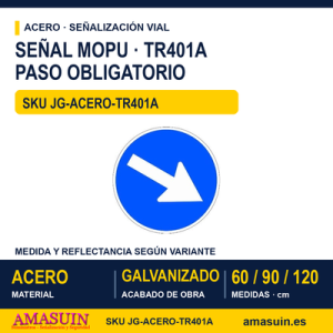 Señal Acero MOPU TR401A Paso obligatorio