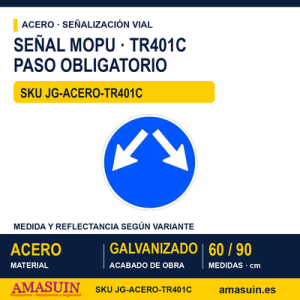 Señal Acero MOPU TR401C Paso obligatorio