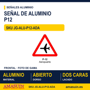 Señal Aluminio MOPU P12 Aeropuerto - Dorso abierto