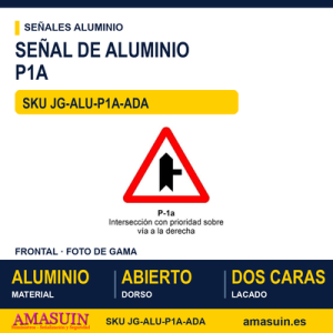 Señal Aluminio MOPU P1A Intersección con prioridad a la derecha - Dorso abierto