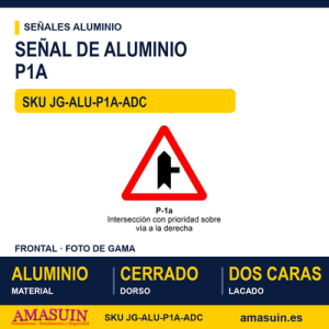 Señal Aluminio MOPU P1A Intersección con prioridad a la derecha - Dorso cerrado