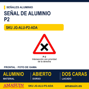 Señal Aluminio MOPU P2 Intersección con prioridad a la derecha - Dorso abierto