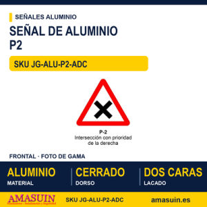 Señal Aluminio MOPU P2 Intersección con prioridad a la derecha - Dorso cerrado