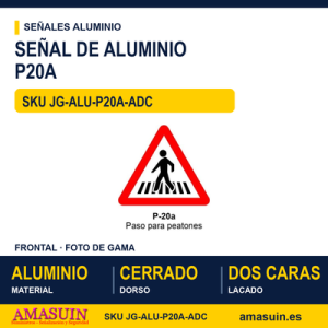 Señal Aluminio MOPU P20A Paso para peatones - Dorso cerrado