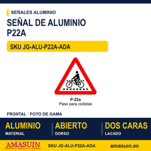 Señal Aluminio MOPU P22A Paso para Ciclistas - Dorso abierto