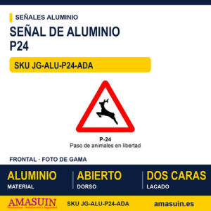 Señal Aluminio MOPU P24 Paso de animales en libertad - Dorso abierto