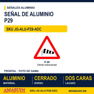 Señal Aluminio MOPU P29 Viento transversal - Dorso cerrado
