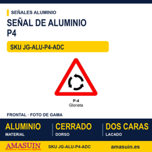 Señal Aluminio MOPU P4 Intersección con circulación giratoria - Dorso cerrado