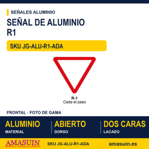Señal Aluminio MOPU R1 Ceda el paso - Dorso abierto