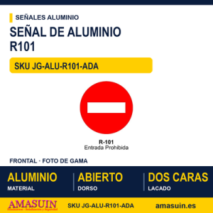 Señal Aluminio MOPU R101 Dirección prohibida - Dorso abierto