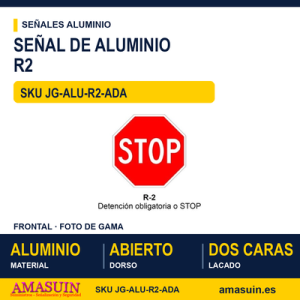 Señal Aluminio MOPU R2 STOP - Dorso abierto