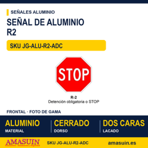 Señal Aluminio MOPU R2 STOP - Dorso cerrado