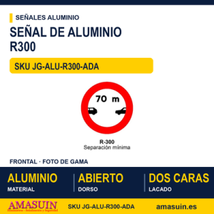Señal Aluminio MOPU R300 Separación mínima - Dorso abierto