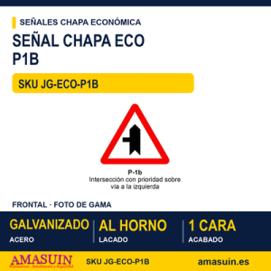 Señal Chapa Económica P1B Prioridad sobre vía por la izquierda