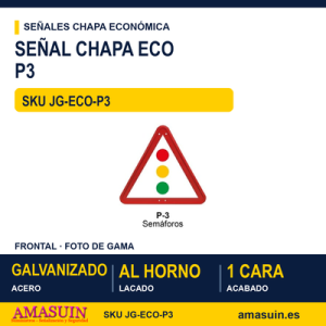 Señal Chapa Económica P3 Semáforos