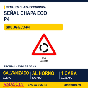 Señal Chapa Económica P4 Intersección con circulación giratoria