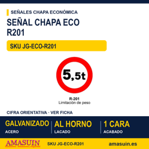 Señal Chapa Económica R201 Limitación de peso
