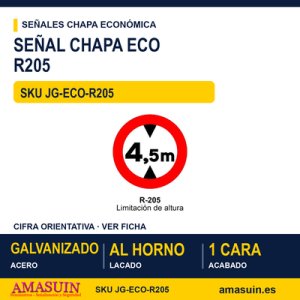 Señal Chapa Económica R205 Limitación de altura