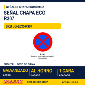 Señal Chapa Económica R307 Parada y estacionamiento prohibido