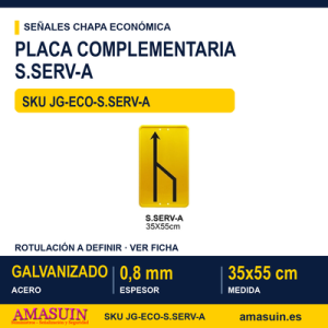 Señal Chapa Económica S.SERV-A Servicios amarilla 35x55 cm con vinilo