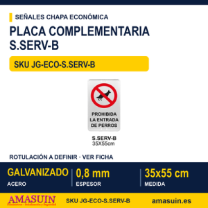 Señal Chapa Económica S.SERV-B Servicios blanca 35x55 cm con vinilo