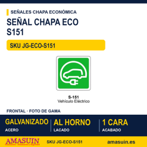Señal Chapa Económica S151 Vehículo eléctrico