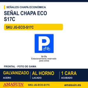 Señal Chapa Económica S17C Estacionamiento reservado para bicicletas