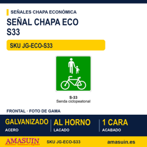 Señal Chapa Económica S33 Senda ciclopeatonal
