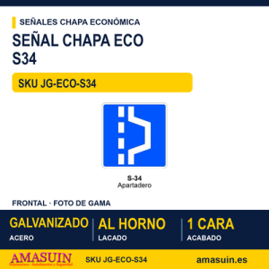 Señal Chapa Económica S34 Apartadero en túneles