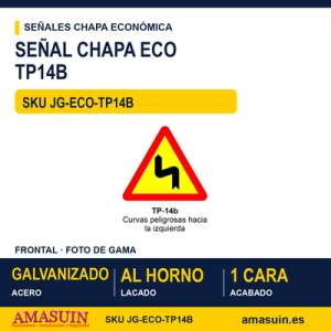 Señal Chapa Económica TP14B Curvas peligrosas hacia la izquierda