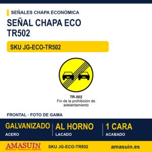 Señal Chapa Económica TR502 Fin de prohibición de adelantamiento