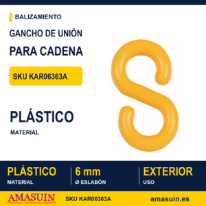 Eslabón Gancho Amarillo 6mm Unión Cadena