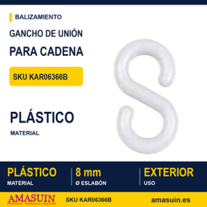 Eslabón Gancho Blanco 8mm Unión Cadena