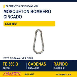 Mosquetón bombero DIN 5299 Cincado