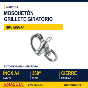 Mosquetón grillete giratorio Inoxidable A4
