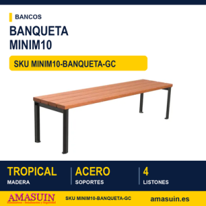 Banqueta MINIM10 Acero y Madera Tropical