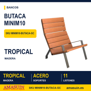 Butaca MINIM10 Acero y Madera Tropical