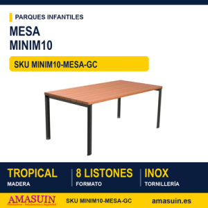 Mesa MINIM10 Acero y Madera Tropical